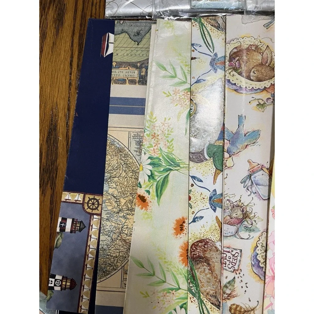 Vintage Gift Wrapping Paper Flat Wrap Sheet Packages Mixed Lot Occasions